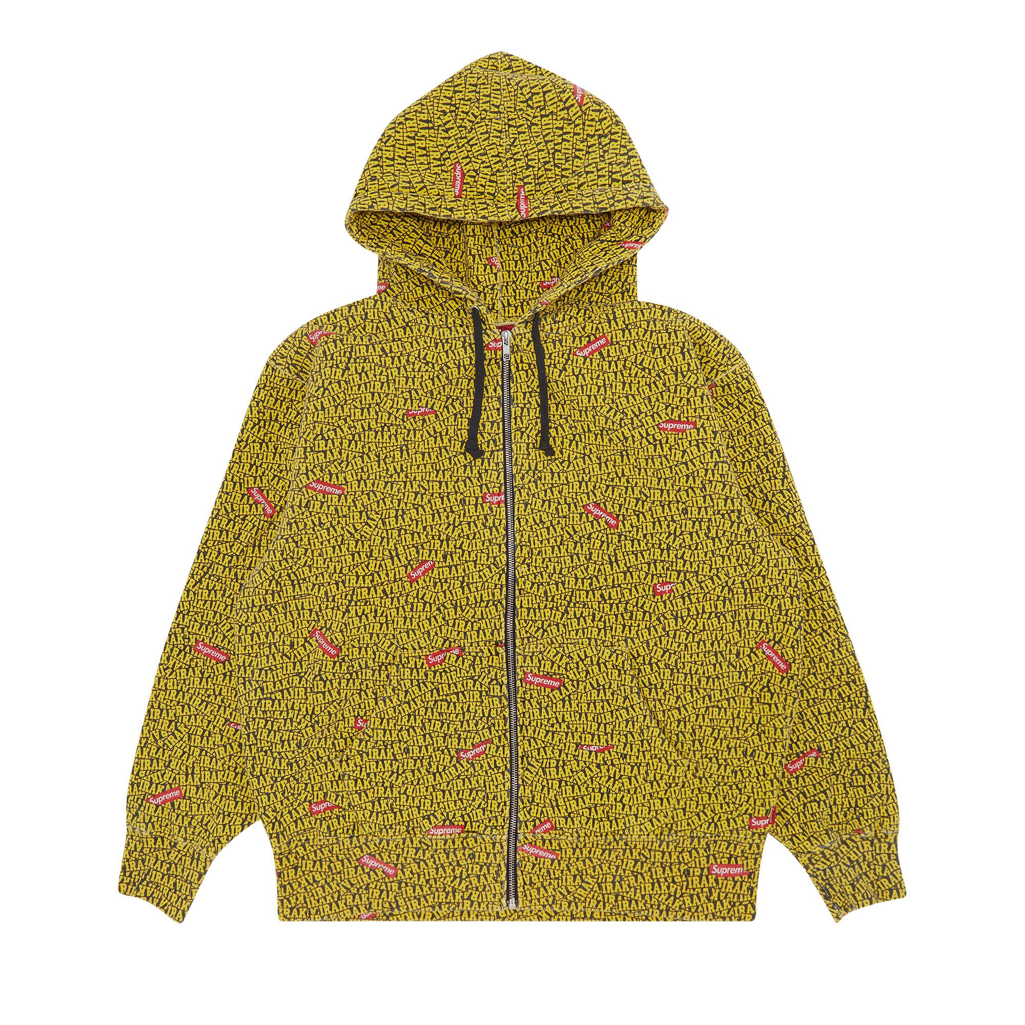 Buy Supreme x IRAK Zip Up Hooded Sweatshirt 'Yellow' - FW22SW32