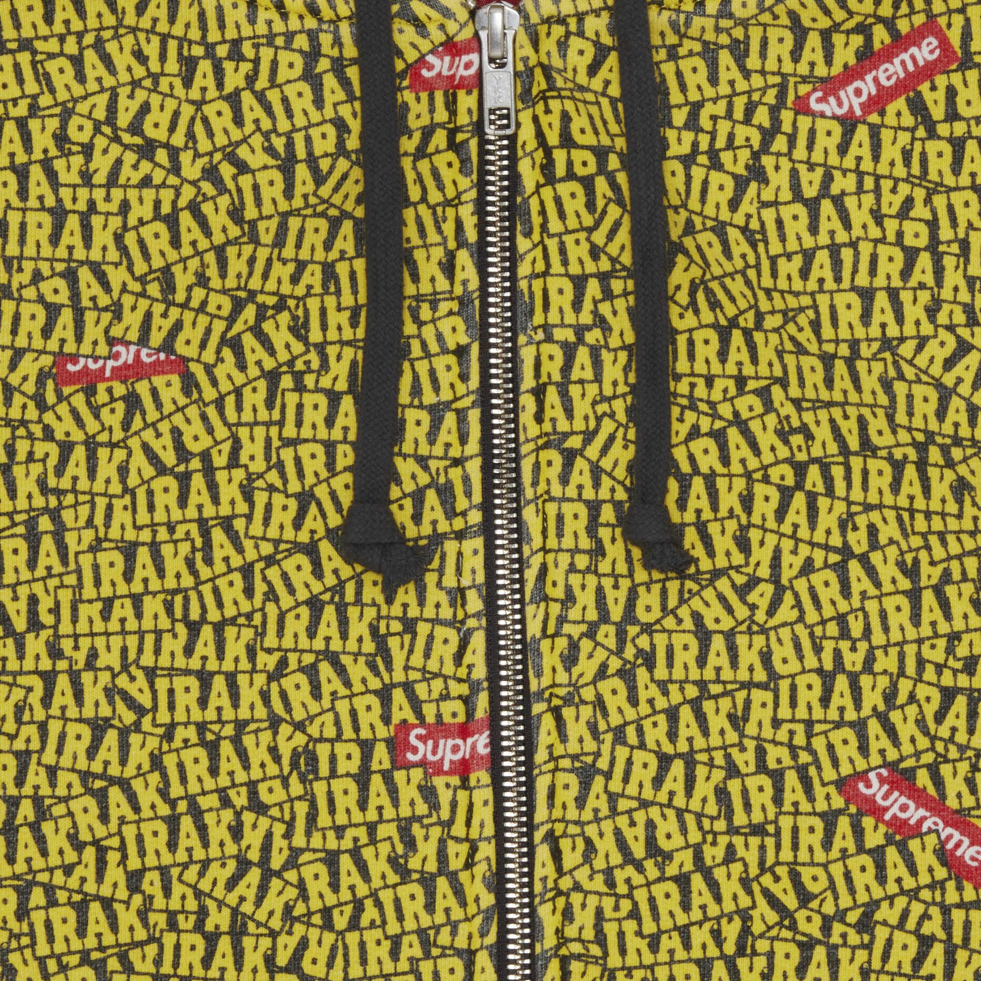 Buy Supreme x IRAK Zip Up Hooded Sweatshirt 'Yellow Buy Supreme x IRAK Zip Up Hooded Sweatshirt 'Yellow
