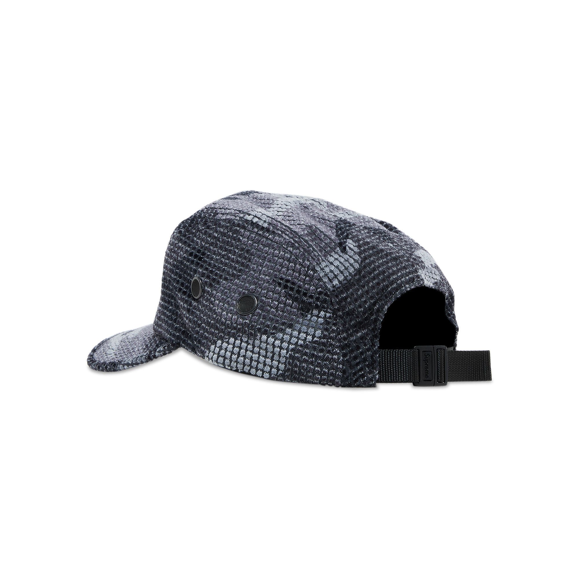Buy Supreme Camo Grid Velvet Camp Cap 'Black Camo' - FW22H22 BLACK CAMO |  GOAT