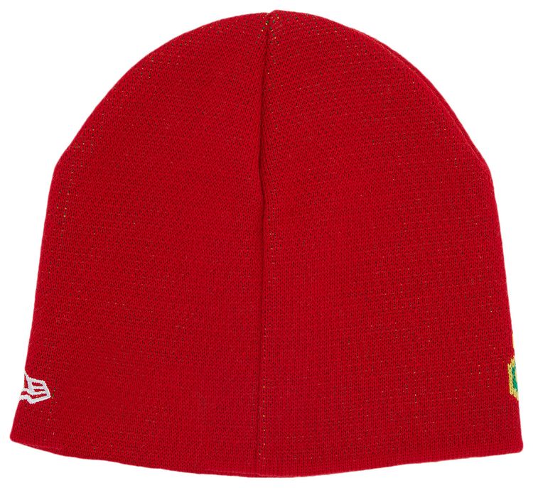Supreme x New Era Script Beanie Red