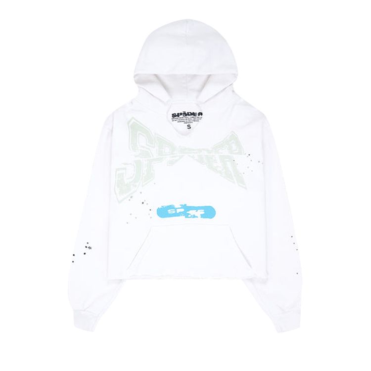 Sp5der Cropped Hoodie Eggshell