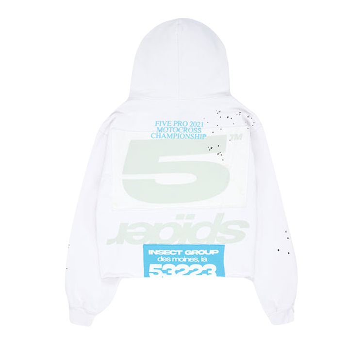 Sp5der Cropped Hoodie Eggshell