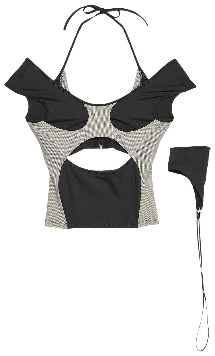 Hyein Seo Halter Racer Top Dark Grey