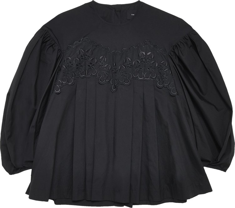 Simone Rocha Signature Sleeve Embroidered Shirt 'Black'