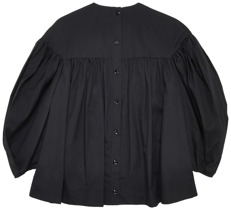 Simone Rocha Signature Sleeve Embroidered Shirt Black