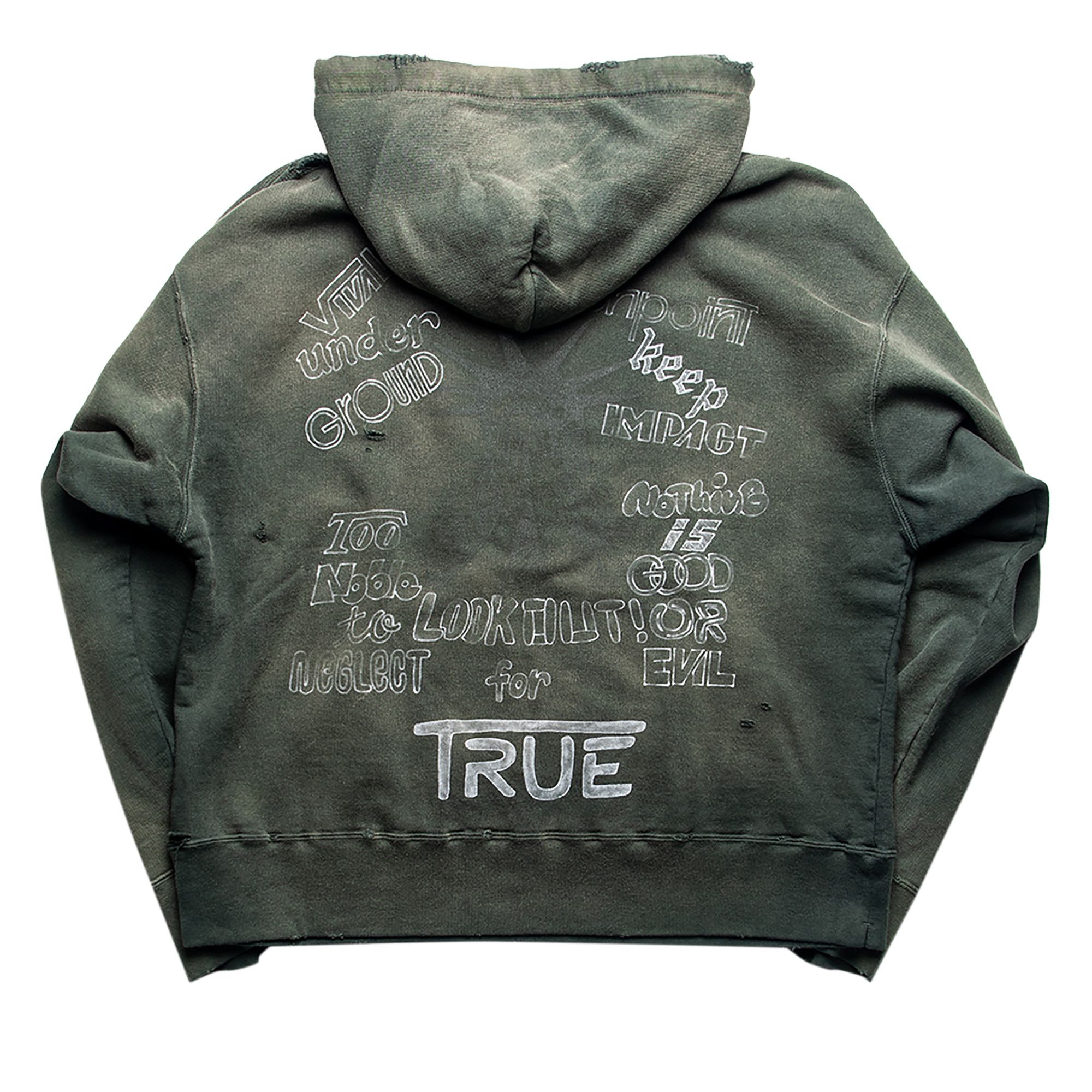 Buy Maison Mihara Yasuhiro Distressed Hoodie 'Green' - A09HD551 GREE | GOAT