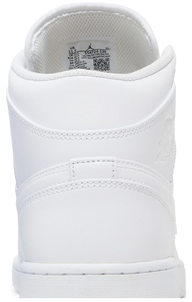 Air Jordan 1 Mid Triple White