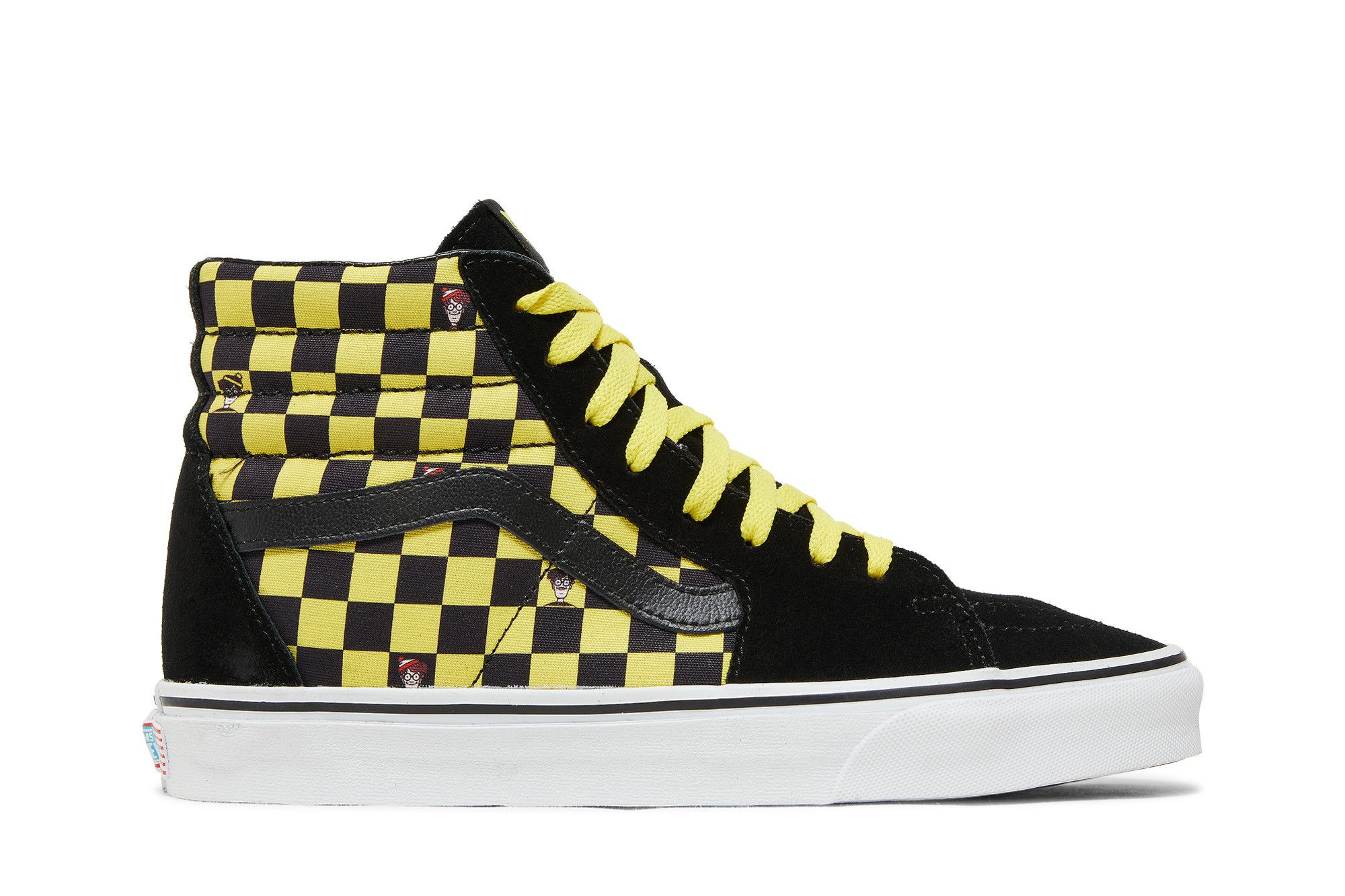 Vans sk8 clearance hi yellow checkerboard