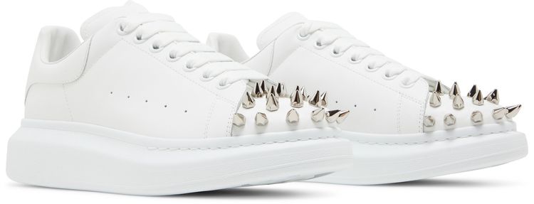 Alexander McQueen Oversized Sneaker Studded   White Silver