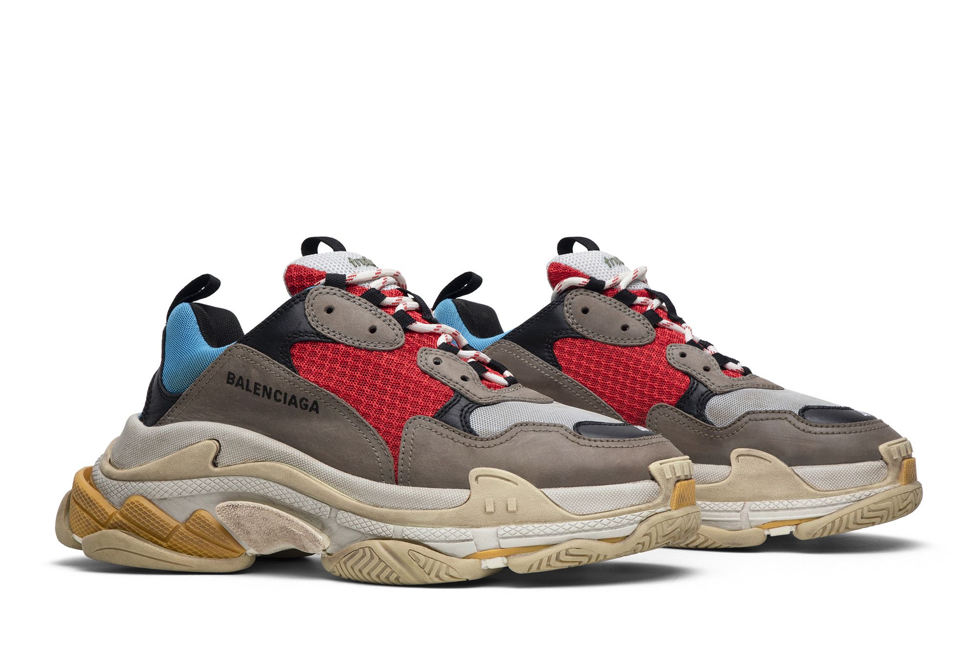 Balenciaga triple s grey red blue sales