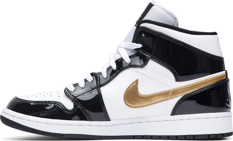 Air Jordan 1 Mid Patent SE Black Gold