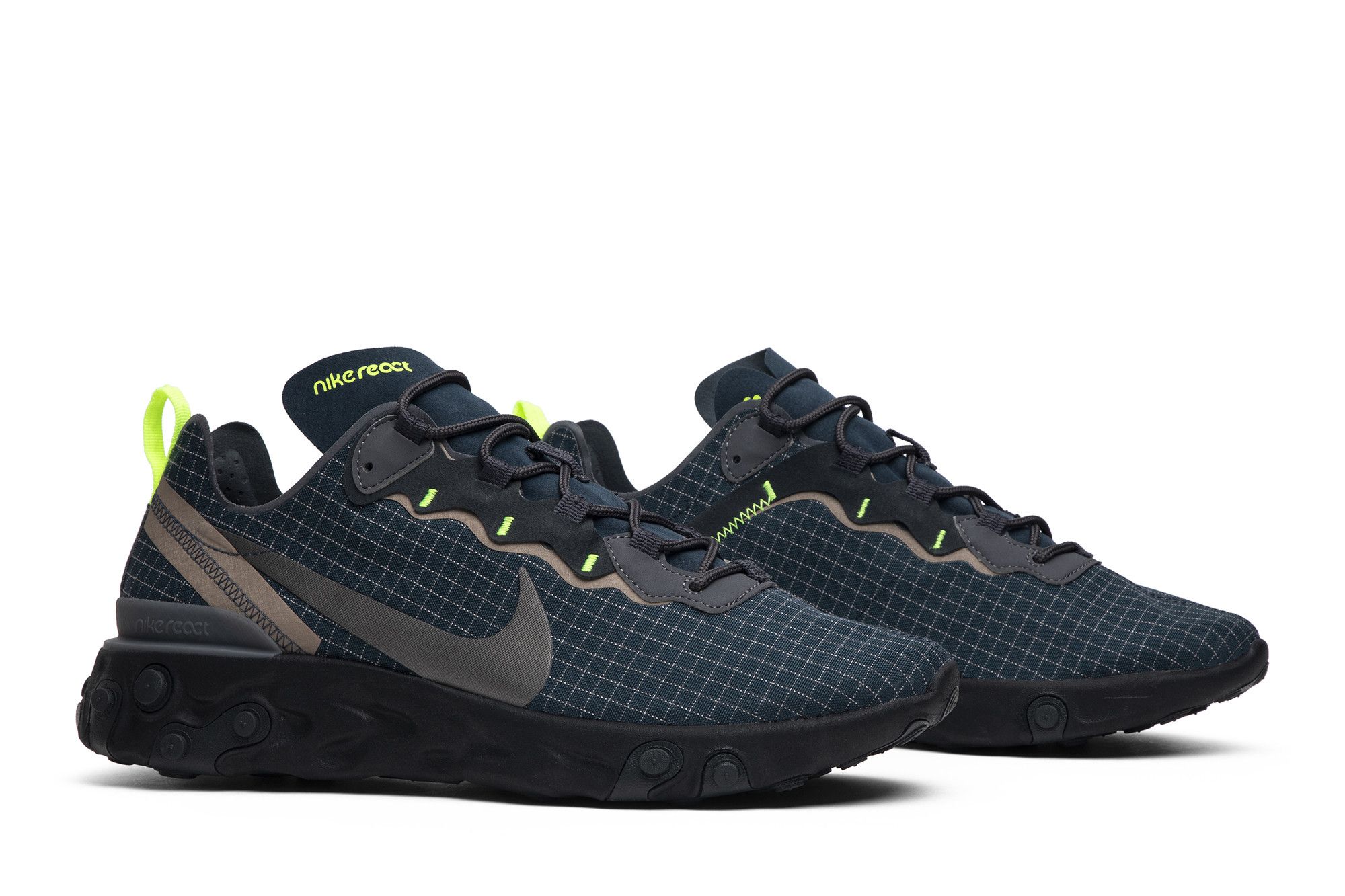 Nike react element 55 armoury navy/volt/metallic dark grey hot sale
