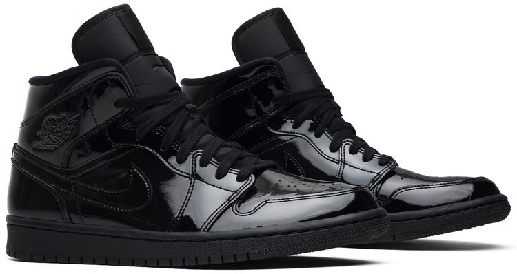 Wmns Air Jordan 1 Mid Patent SE Triple Black
