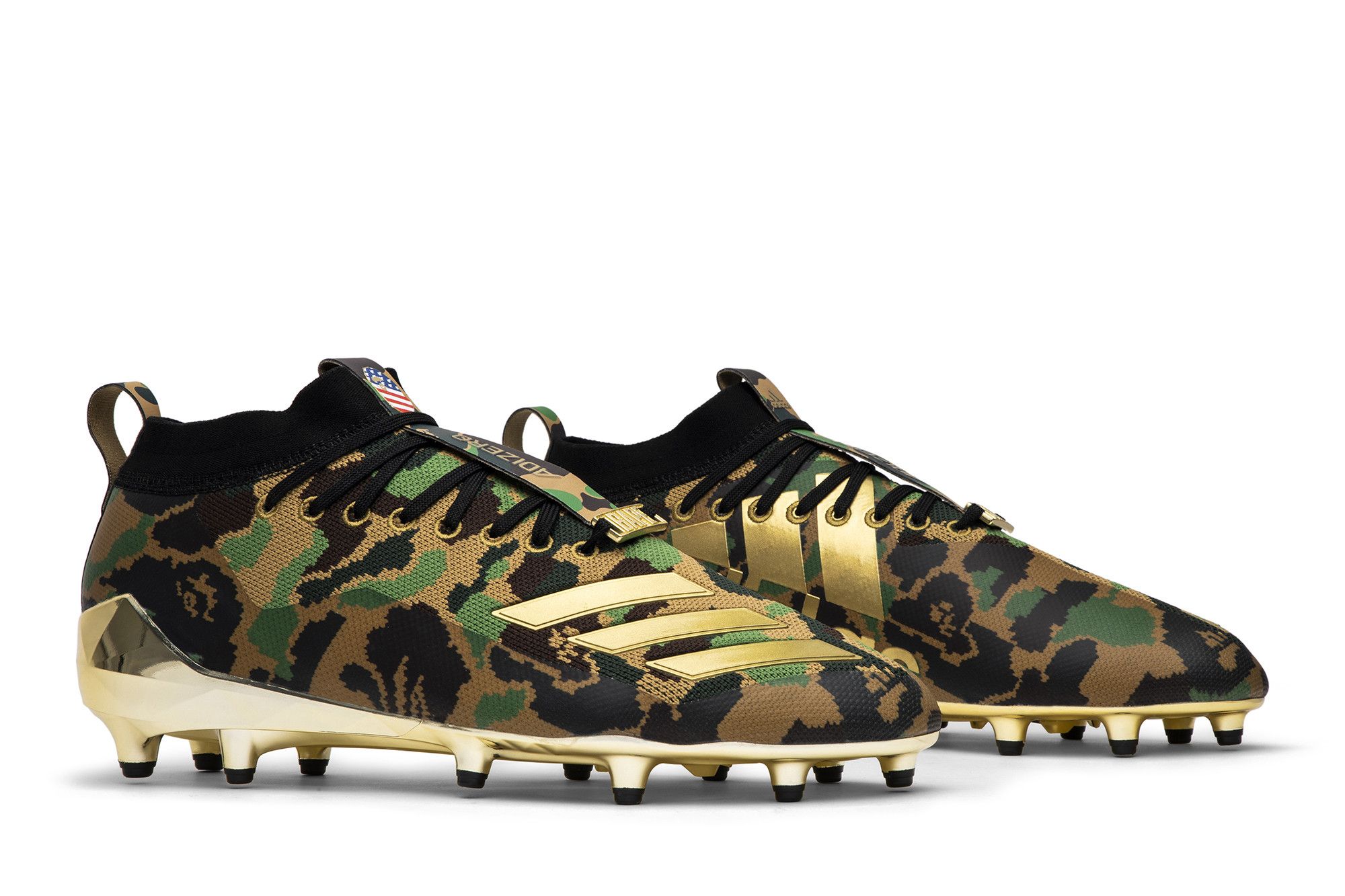 Size 6.5 A Bathing Ape x Adizero Cleat Green Camo