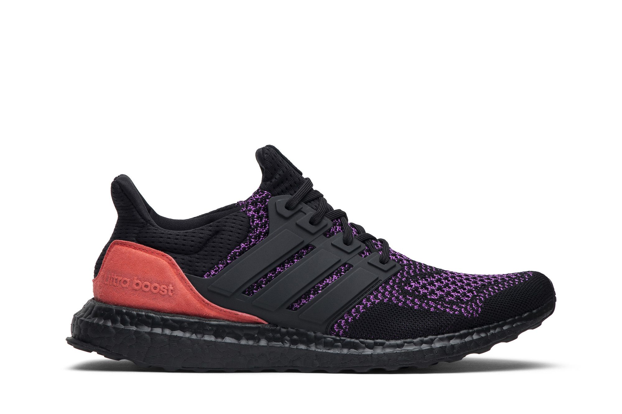 Adidas ultra boost core black active purple shock red deals