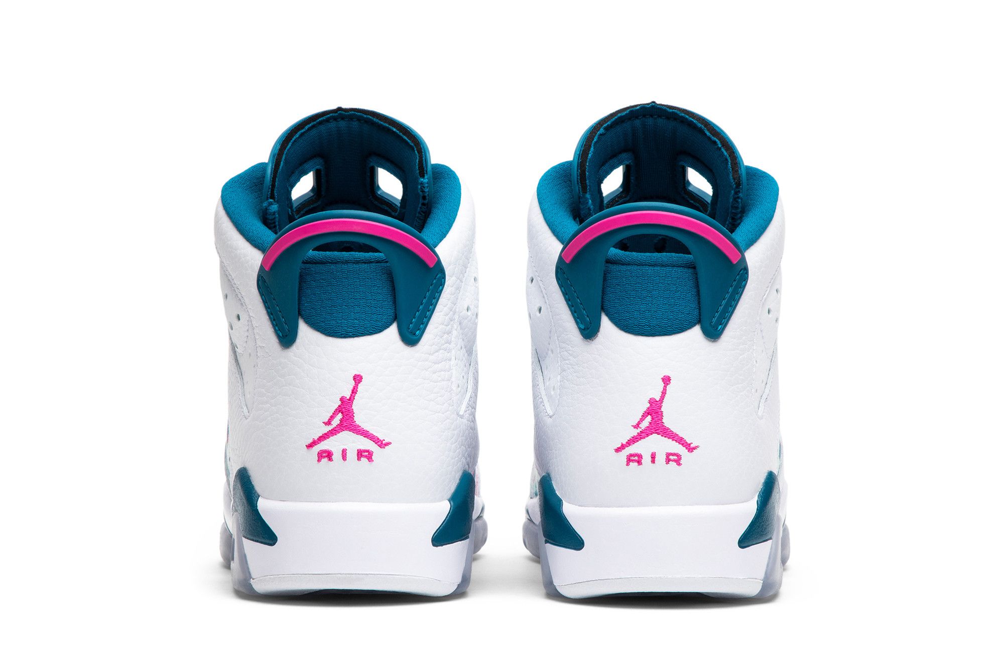 Jordan retro 6 blue pink green best sale