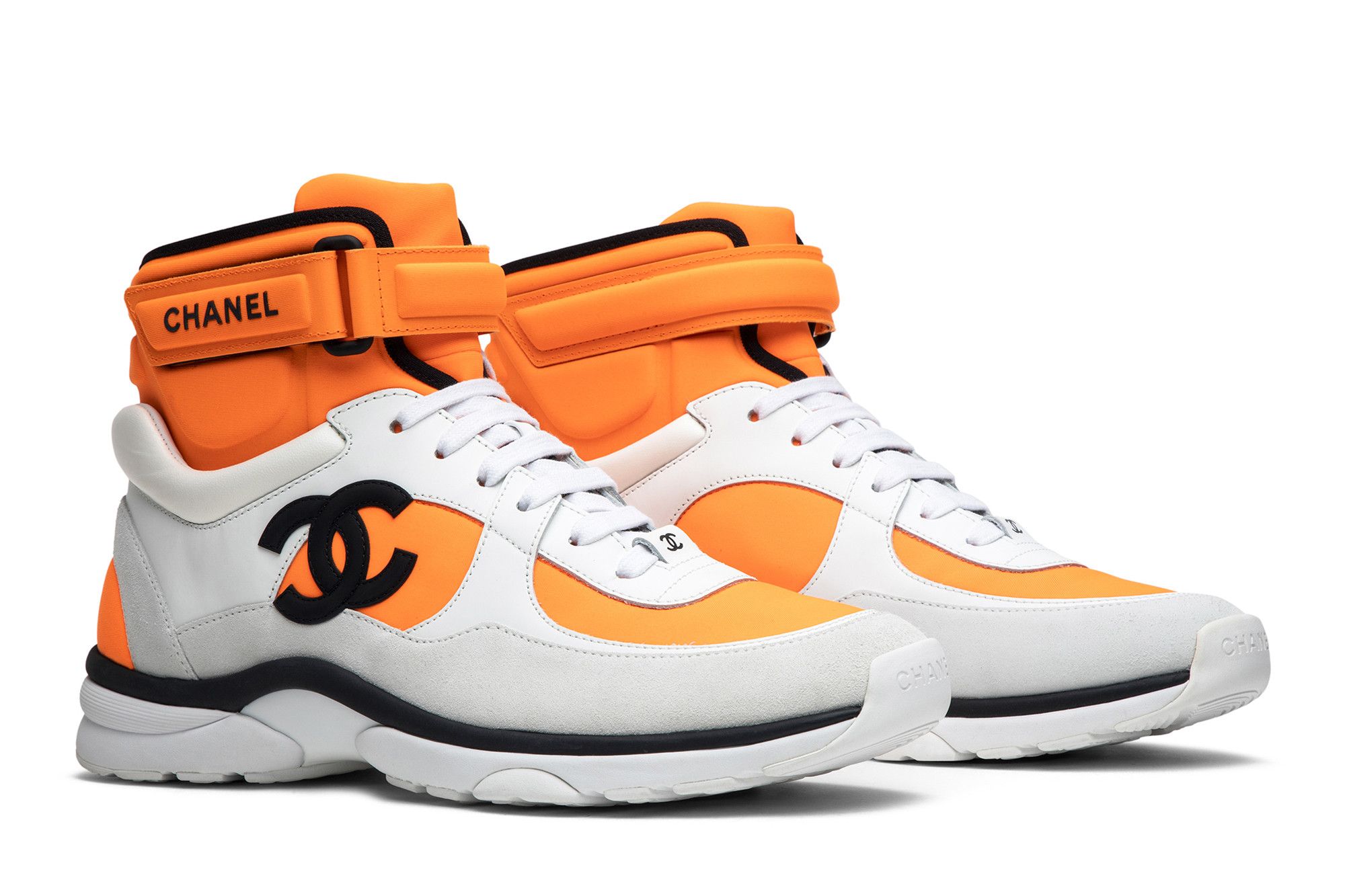 Buy Chanel Wmns Logo High Top Orange White G33728 Y52847 K0727 GOAT