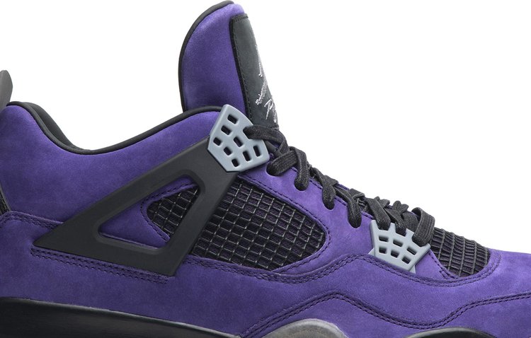 Travis Scott x Air Jordan 4 Retro Purple Suede   Black Midsole