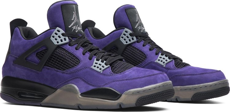 Travis Scott x Air Jordan 4 Retro Purple Suede   Black Midsole