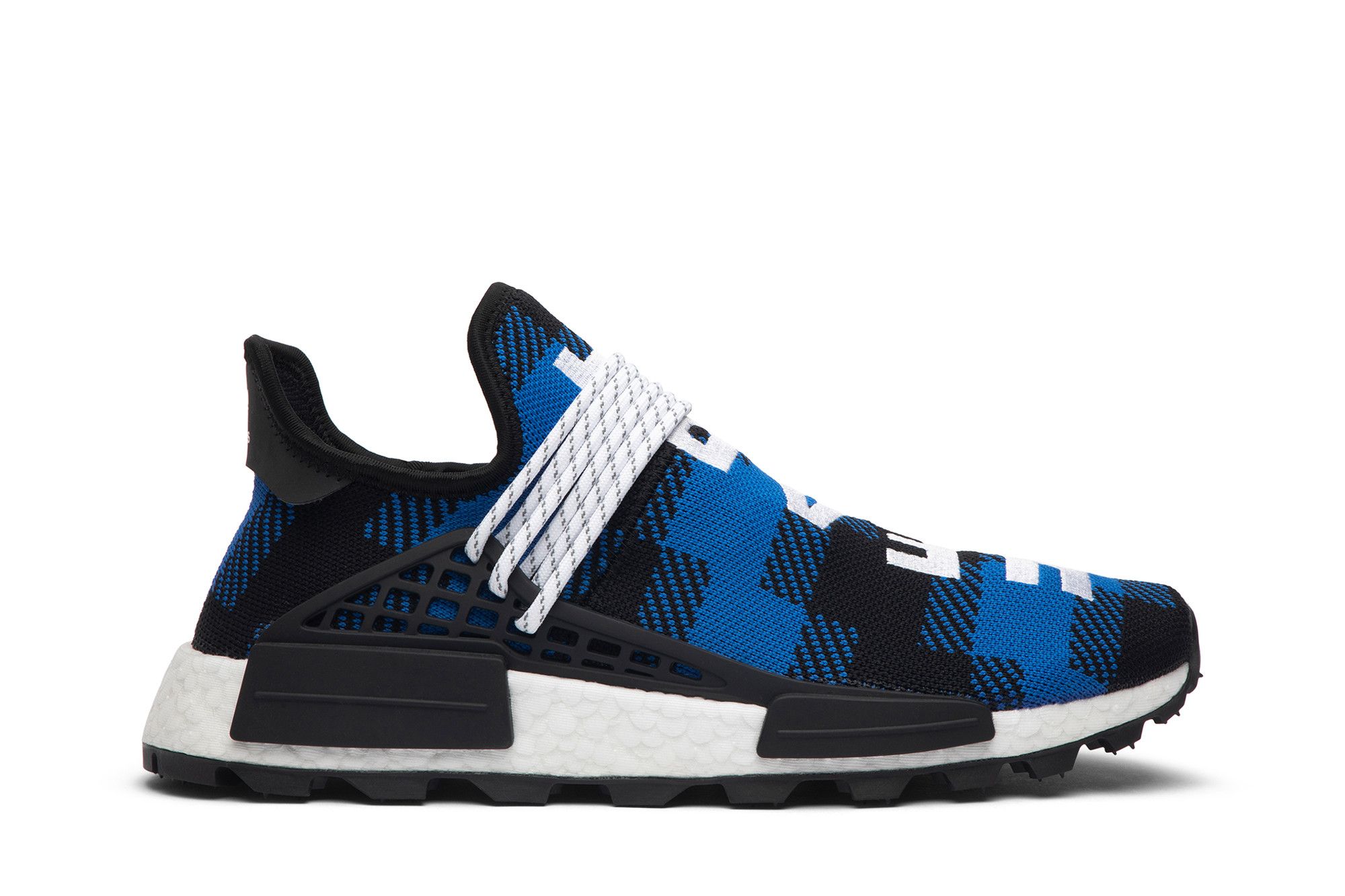 Buy Pharrell x Billionaire Boys Club x NMD Human Race Trail Blue Plaid EF7387 GOAT