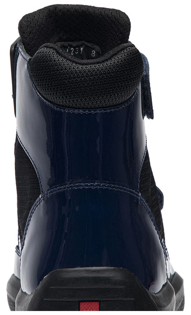 Prada Patent Double Strap High Top Royal Blue