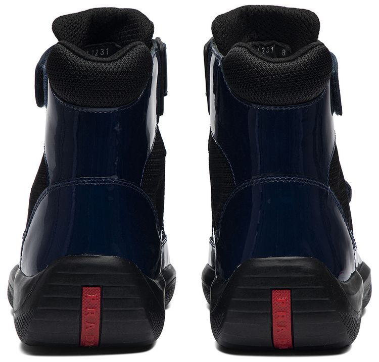 Prada Patent Double Strap High Top Royal Blue
