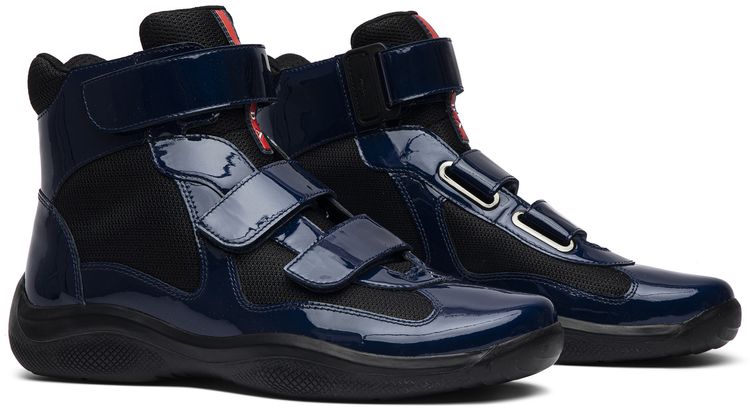 Prada Patent Double Strap High Top Royal Blue