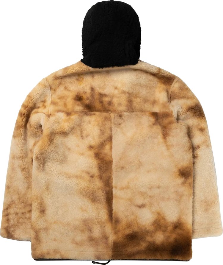 Aries Reversible Sheepskin Jacket With Contrast Hood TobaccoBlack