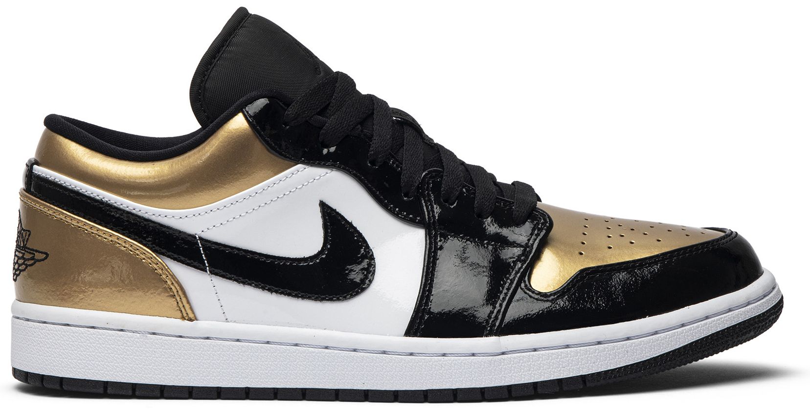black and gold jordan 1 low