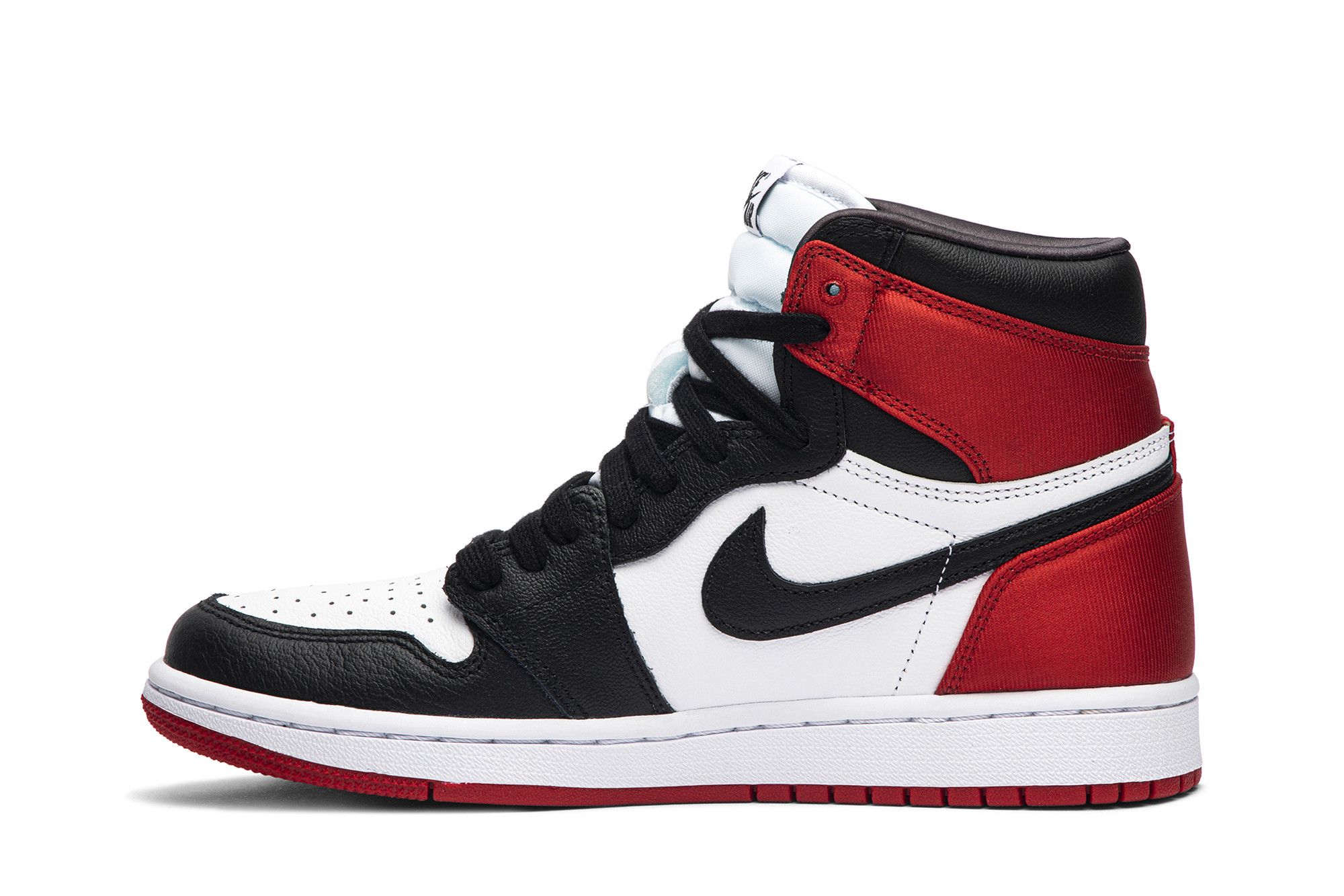 Size 10.0 Wmns Air Jordan 1 Retro High 'Satin Black Toe'
