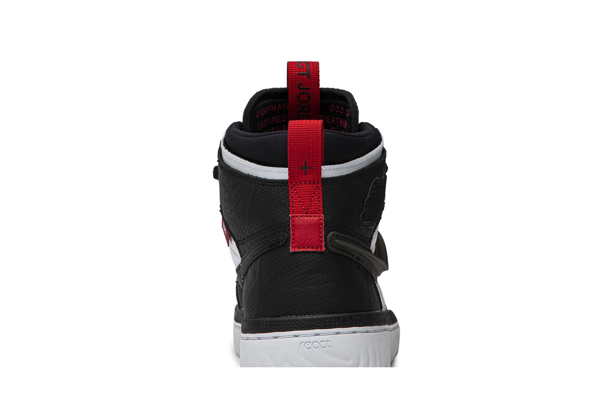 Air jordan 1 high react white black red cheap