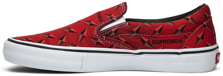 Vans Supreme x Classic Slip On Pro Diamond Plate Red