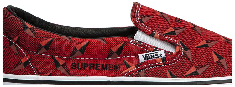 Vans Supreme x Classic Slip On Pro Diamond Plate Red