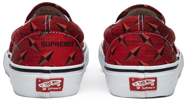 Vans Supreme x Classic Slip On Pro Diamond Plate Red