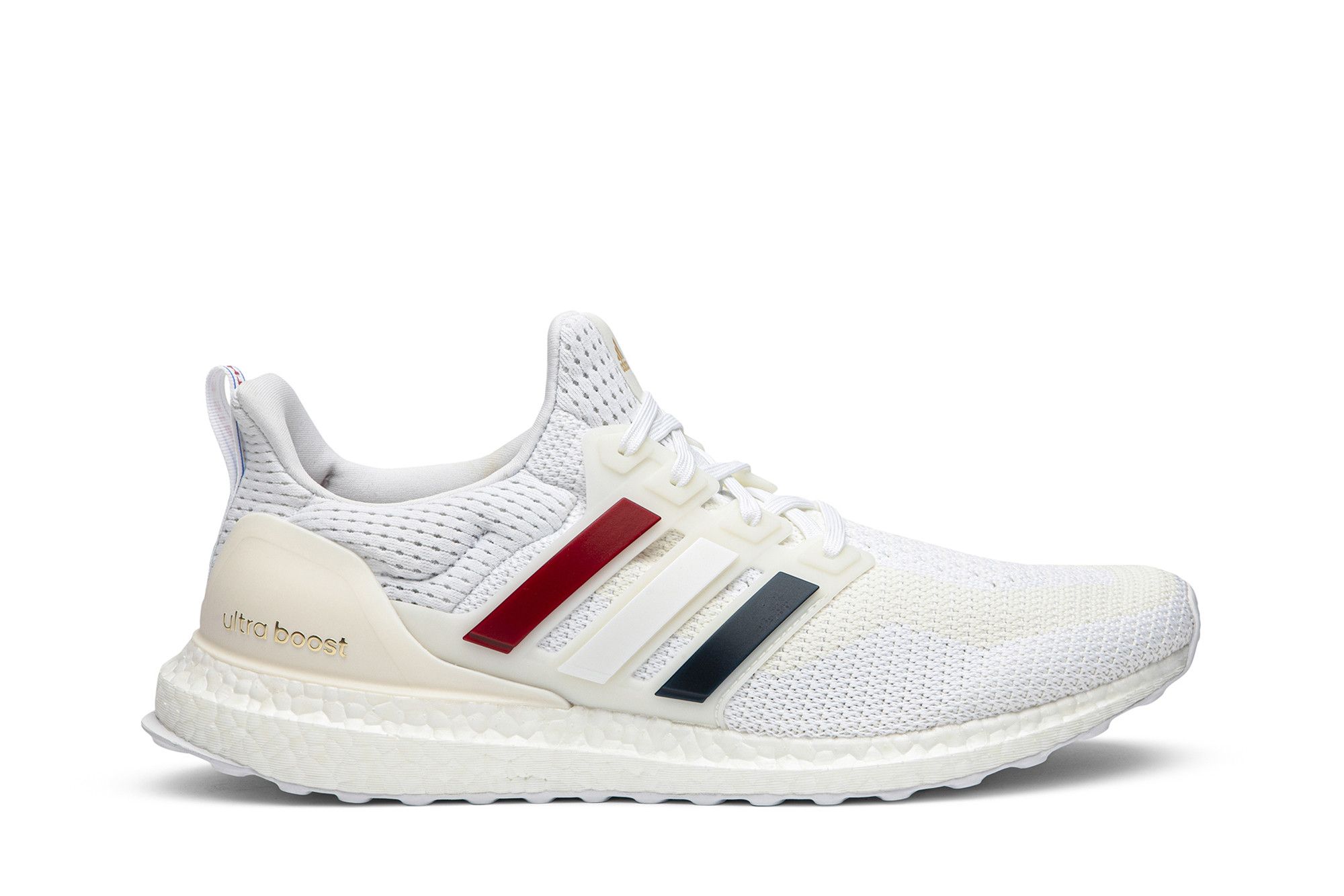 Adidas ultra boost white stripes top