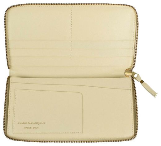 Comme des Garcons Leather Star Embossed Wallet Cream