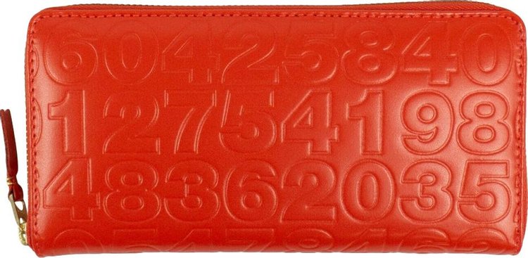 Comme des Garçons Leather Number Embossed Wallet 'Red'