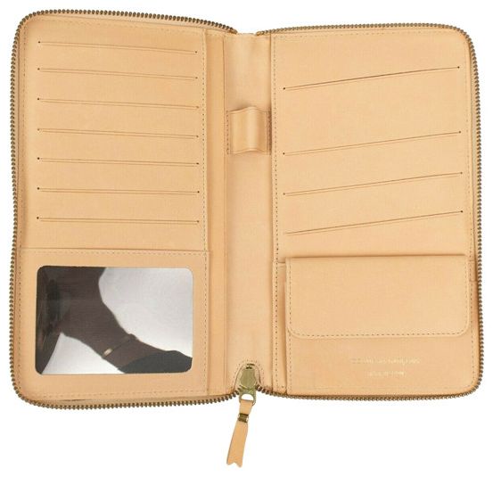 Comme des Garcons Leather Butterfly Travel Organizer Wallet Beige