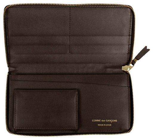 Comme des Garcons Leather Number Embossed Wallet Brown