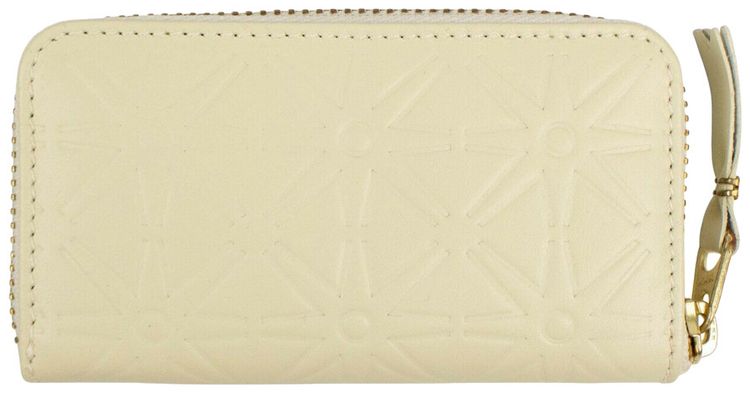 Comme des Garcons Leather Star Embossed Mini Wallet Coin Purse Ivory