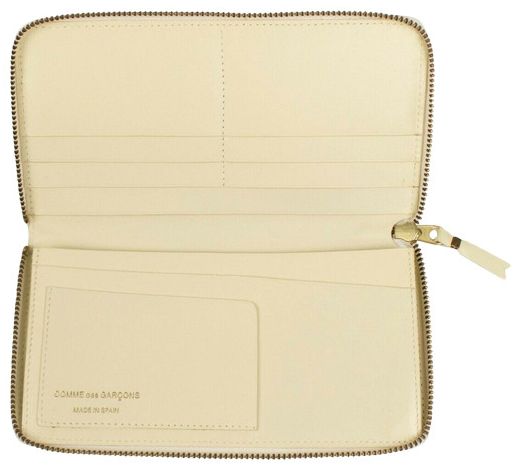 Comme des Garcons Leather Clover Embossed Wallet Ivory