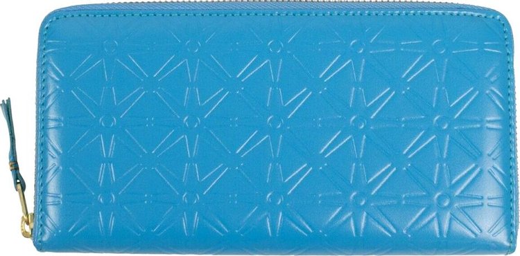 Comme des Garçons Leather Star Embossed Wallet 'Blue'