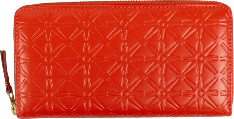Comme des Garçons Leather Star Embossed Wallet 'Red'