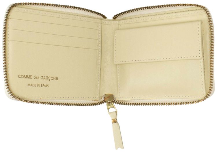 Comme des Garcons Leather Stars Embossed Small Wallet Ivory