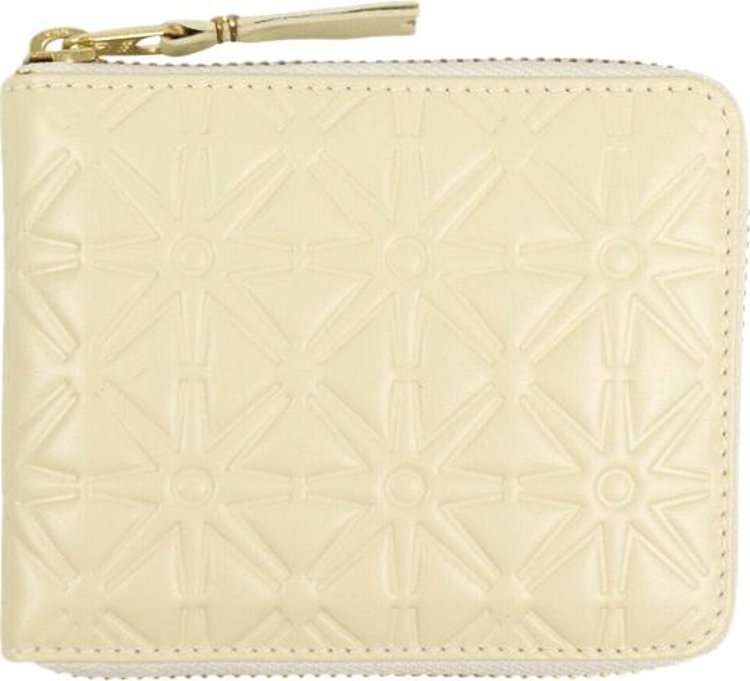 Comme des Garçons Leather Stars Embossed Small Wallet 'Ivory'