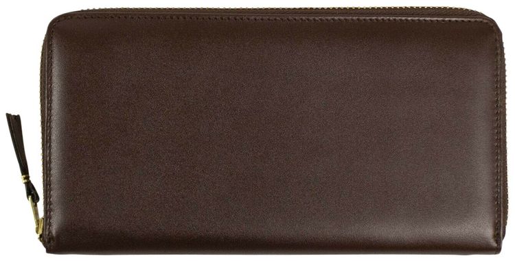 Comme des Garcons Leather Zip Around Wallet Brown