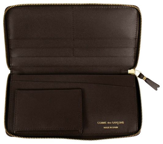 Comme des Garcons Leather Letter Embossed Wallet Brown