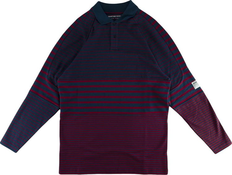 Martine Rose Panelled Polo Top 'Red Stripe'
