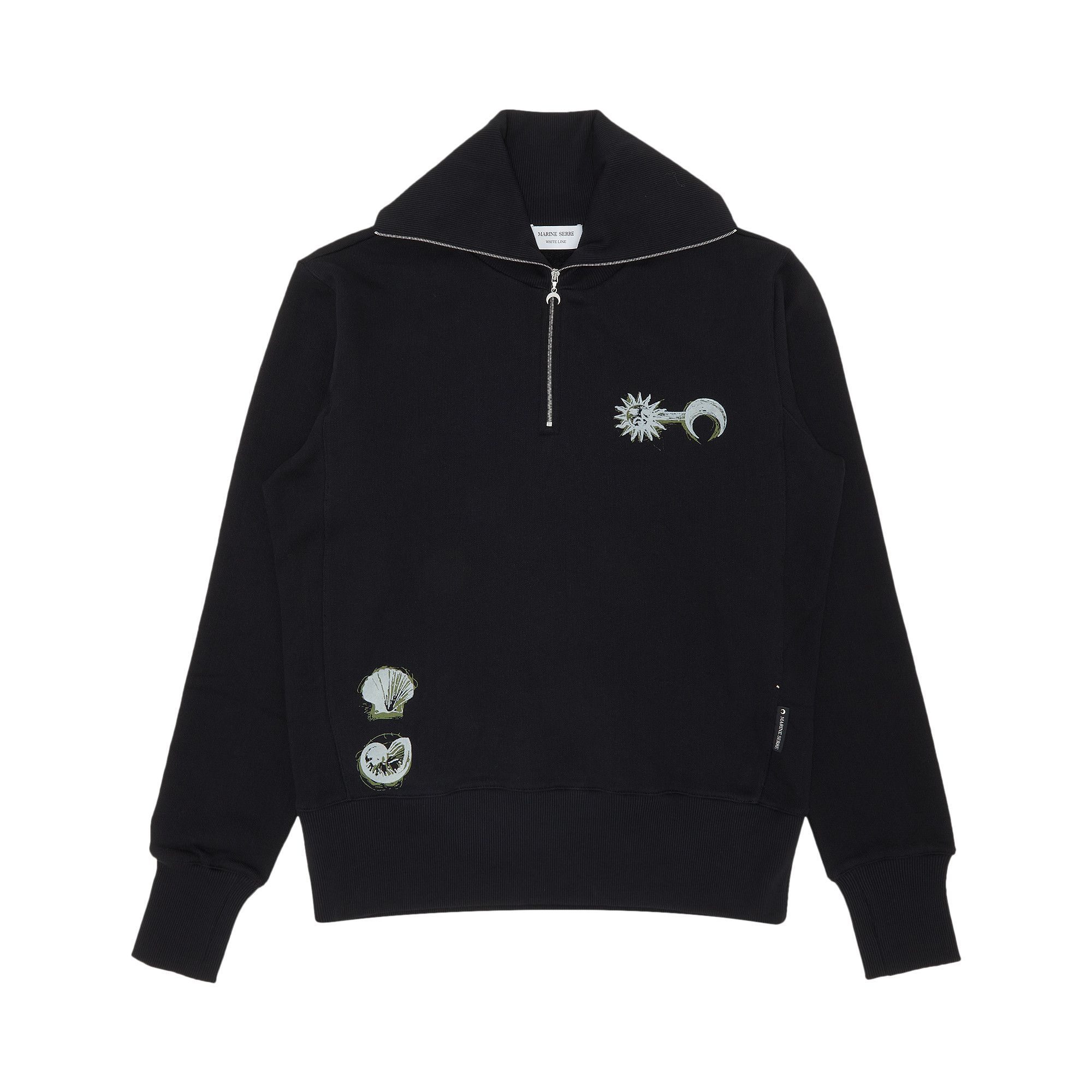 Buy Marine Serre Ouroboros Print Half Zip Sweater 'Black