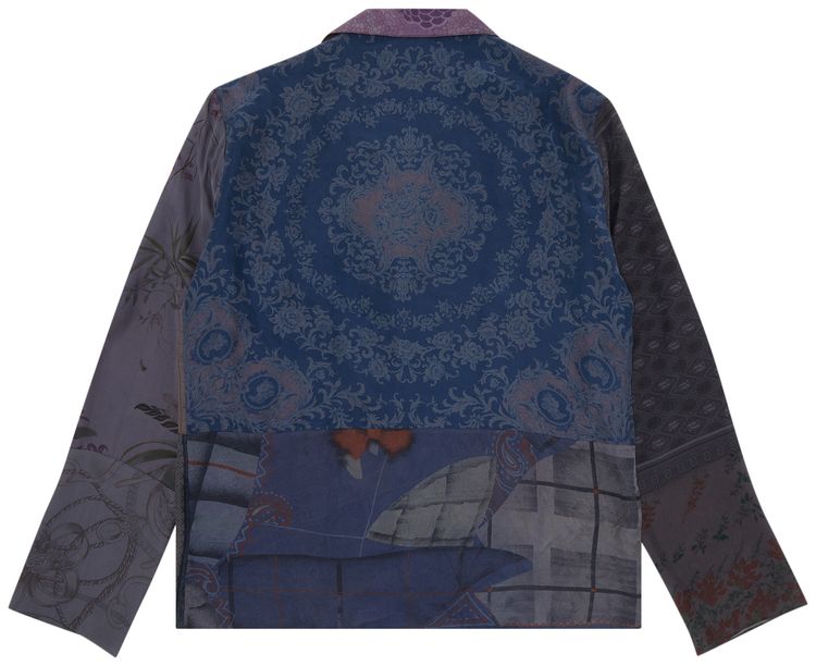 Marine Serre Silk Scarves Lounge Blouse Grey